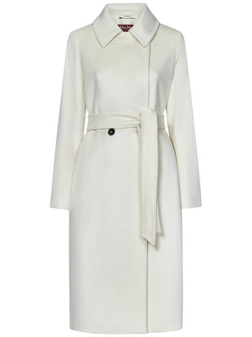 Bcollag Belted Double Coat White - MAX MARA - BALAAN 1