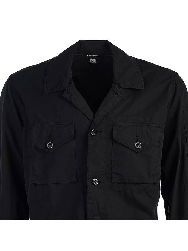 Logo Patch Cotton Long Sleeve Shirt Black - CP COMPANY - BALAAN 5