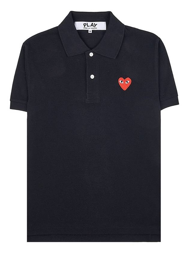 Men s Heart Waffen Polo T Shirt AZ P1T006 051 BLACK - COMME DES GARCONS - BALAAN 8