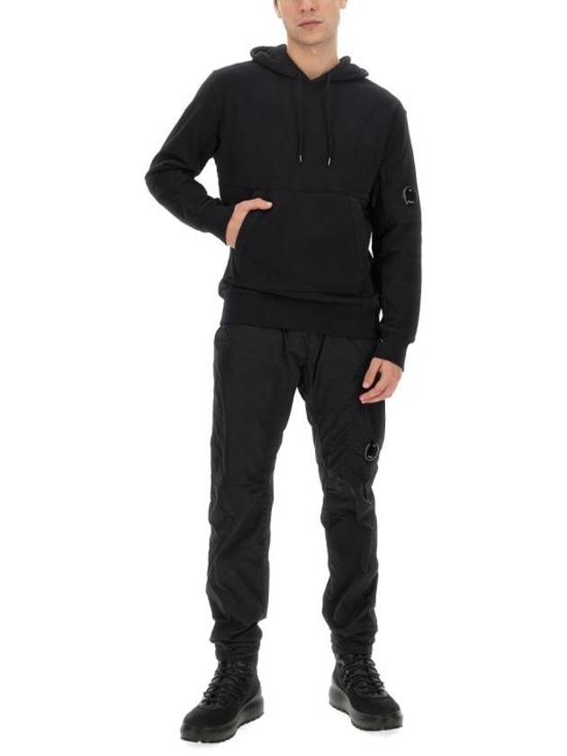 Diagonal Raised Fleece Hoodie Black - CP COMPANY - BALAAN 3