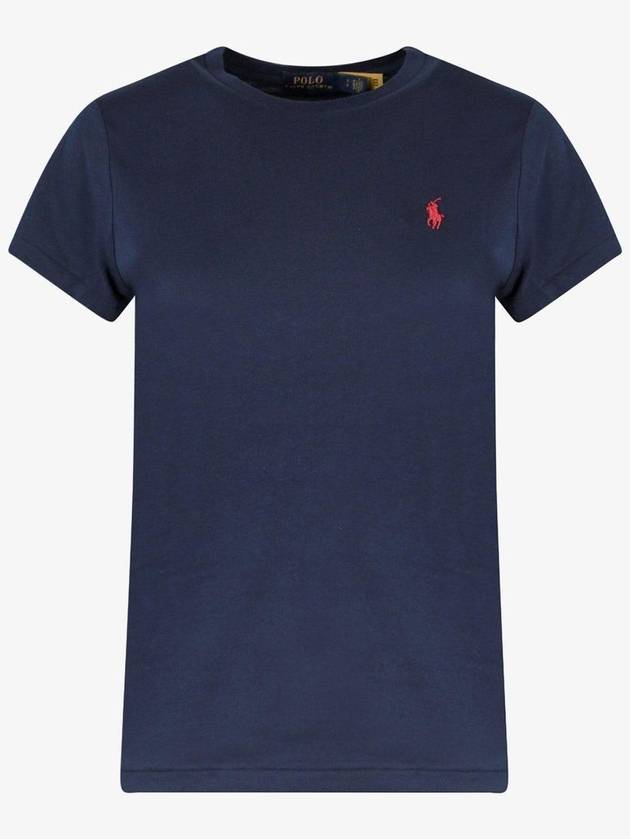 Embroidered Logo Cotton Short Sleeve T-Shirt Navy - POLO RALPH LAUREN - BALAAN 1