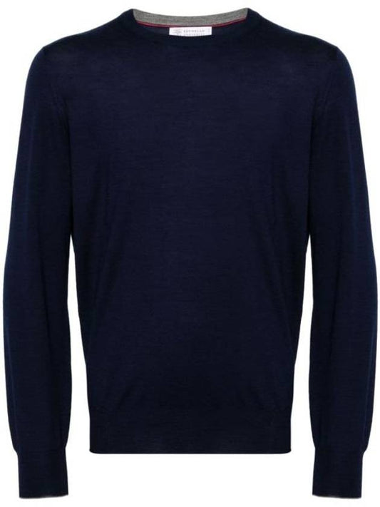 Wool Cashmere Knit Top Navy - BRUNELLO CUCINELLI - BALAAN 1