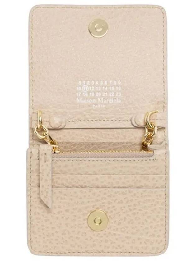 Embroidery Logo Chain Cald Wallet Beige - MAISON MARGIELA - BALAAN 6