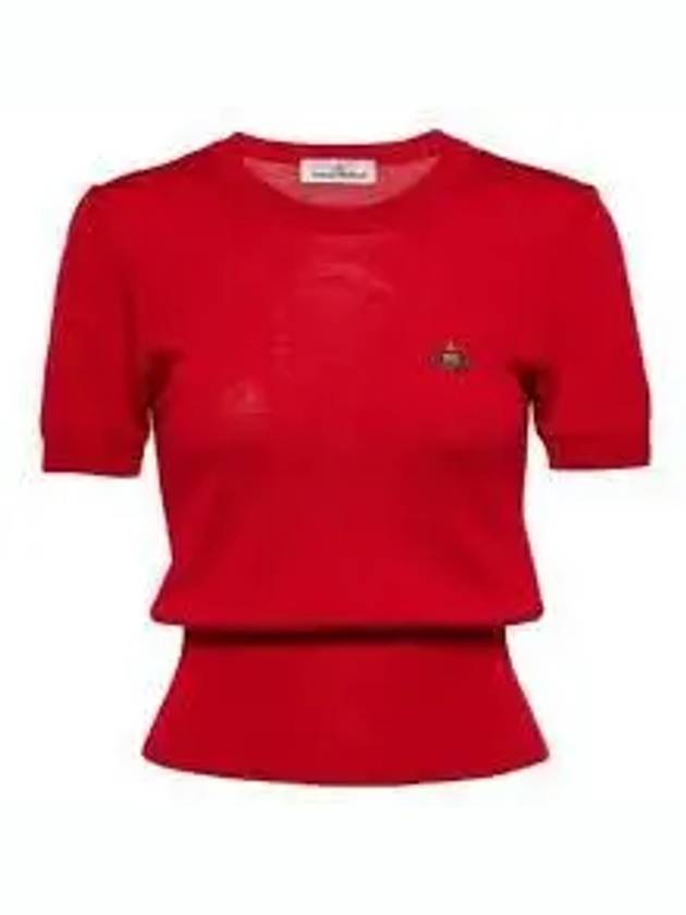 ORB Logo Short Sleeve Knit Top Red - VIVIENNE WESTWOOD - BALAAN 2