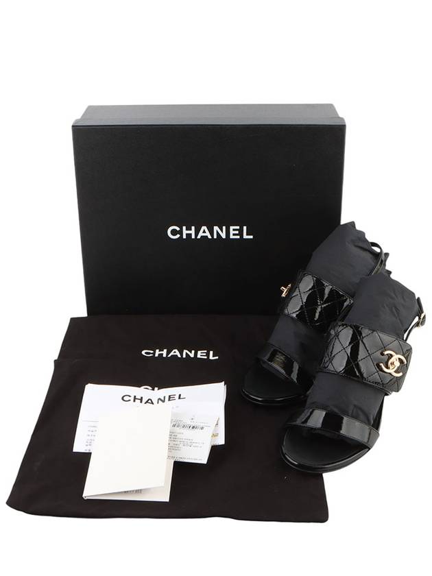 G39730 CC Turnlock Patent Quilted Strap Sandals 37 1 2 companies 33470Y - CHANEL - BALAAN 8