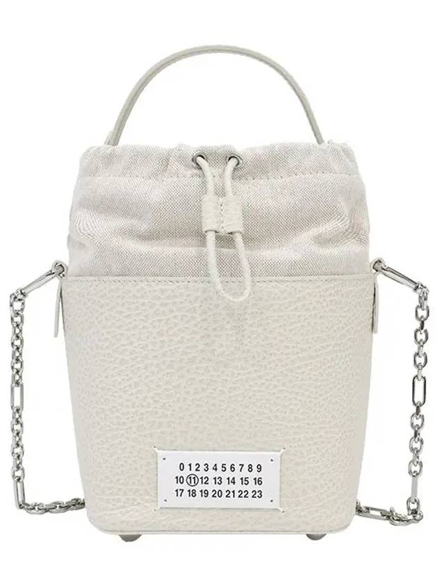 5AC Number Logo Texture Leather Bucket Bag Grey - MAISON MARGIELA - BALAAN 2