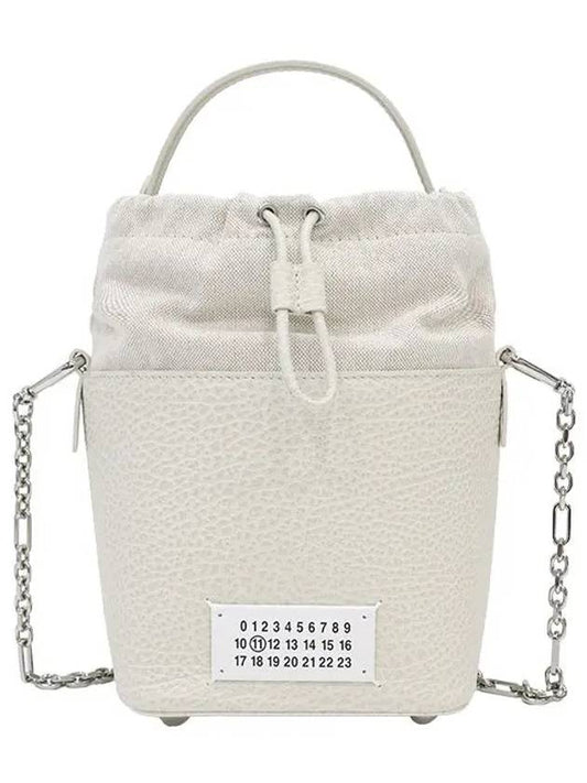 5AC Number Logo Texture Leather Bucket Bag Grey - MAISON MARGIELA - BALAAN 2