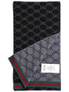 GG Two-Tone Wool Scarf Black - GUCCI - BALAAN 3