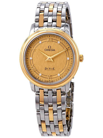 Omega De Ville Prestige Diamond Champagne Dial Ladies Watch 424.20.27.60.58.004 - OMEGA - BALAAN 1