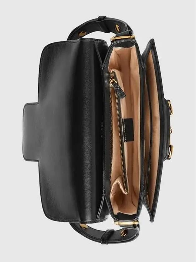 Horsebit 1955 Leather Shoulder Bag Black - GUCCI - BALAAN 4