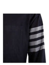 Men's Diagonal Solid Flannel Long Sleeve Shirt Navy - THOM BROWNE - BALAAN 7