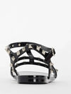 Rockstud Strap Sandals Black - VALENTINO - BALAAN 5