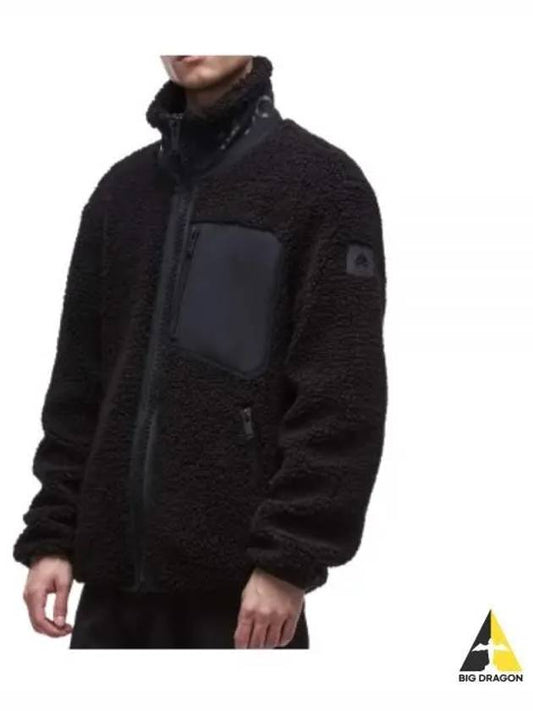Men's Sagrek Shearling Fleece Zip-Up Jacket Black - MOOSE KNUCKLES - BALAAN 2
