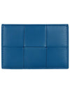 Intrecciato Lambskin Calfskin Card Wallet Deep Pacific - BOTTEGA VENETA - BALAAN 2