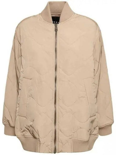 Norel Zipper Bomber Jacket Beige - MAX MARA - BALAAN 1