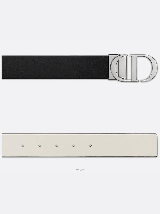 30 Montaigne Reversible Belt White Black - DIOR - BALAAN 5