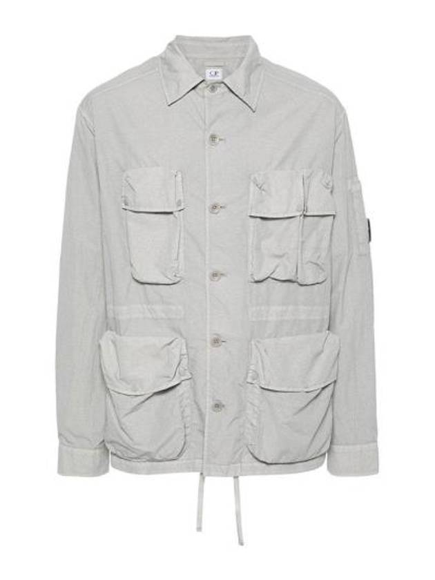 Flat Nylon Utility Over Long Sleeve Shirt Grey - CP COMPANY - BALAAN 2