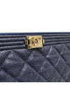 Women s A84406 Navy Cavier Skin Boy Gold New Medium Clutch - CHANEL - BALAAN 5