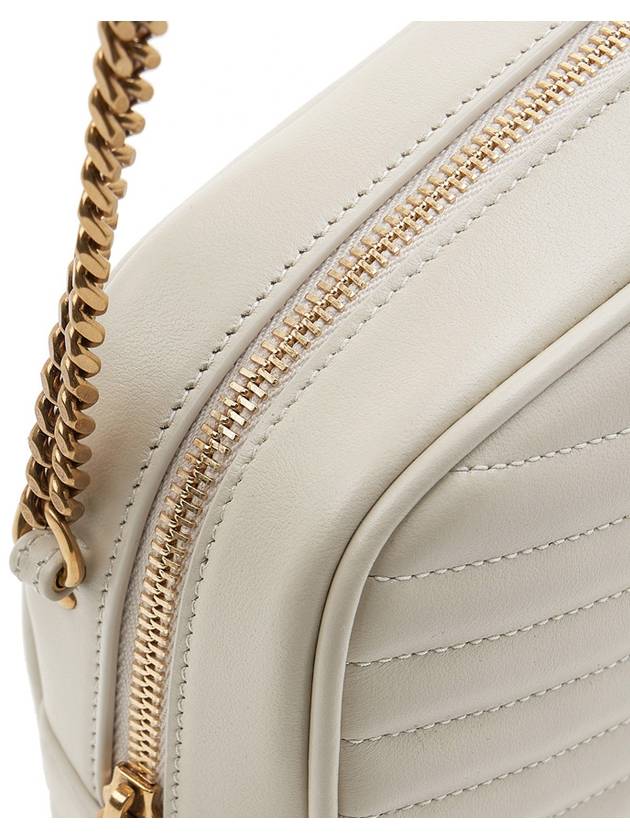 Lou Small Leather Cross Bag White - SAINT LAURENT - BALAAN 8