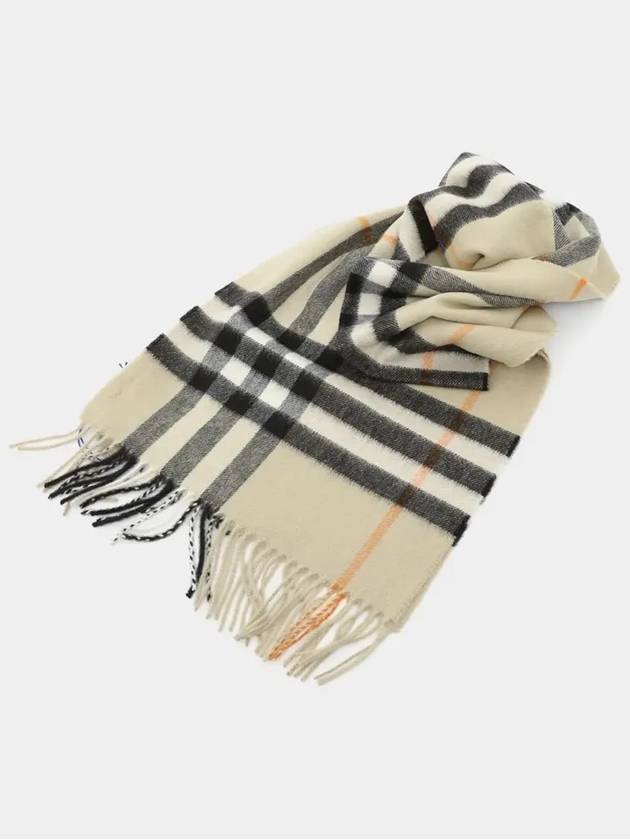 Check Cashmere Scarf Light Sage - BURBERRY - BALAAN 4