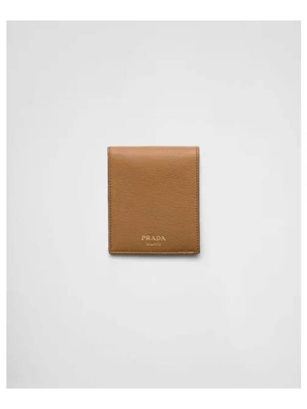 Leather Half Wallet Green - PRADA - BALAAN 2