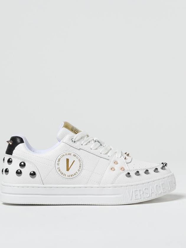 Sneakers Versace Jeans Couture in pelle a grana con borchie - VERSACE - BALAAN 1