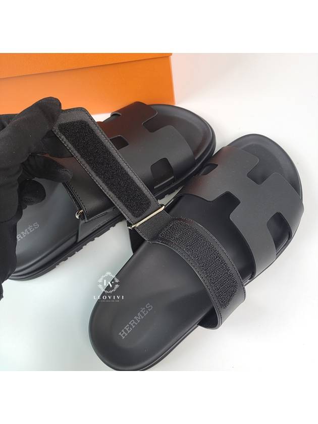 Chypre Calfskin Sandals Black - HERMES - BALAAN 10