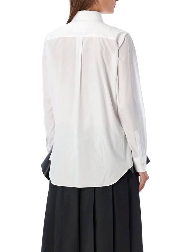 Ruffle Hem Pop Lined Shirt White Black - COMME DES GARCONS - BALAAN 3