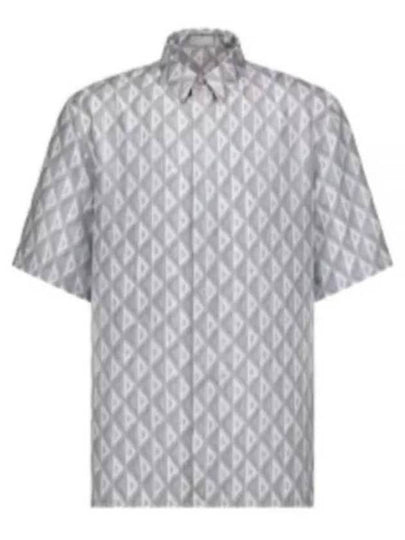 CD Diamond Silk Twill Short Sleeved Shirt Deep Grey - DIOR - BALAAN 2