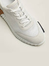 Men's Bouncing Mesh Suede Goatskin Low Top Sneakers White - HERMES - BALAAN 6