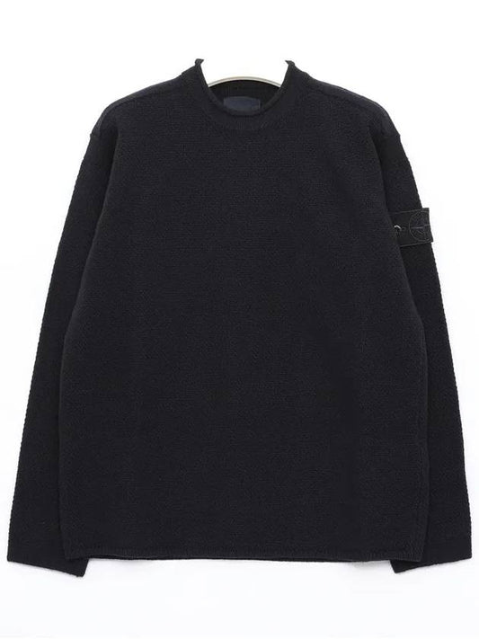 Ghost Piece Crew Neck Wool Knit Top Navy - STONE ISLAND - BALAAN 2