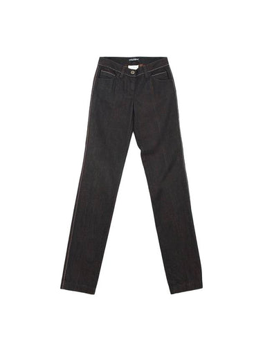 Women Gold Big Plate Jeans Black - DOLCE&GABBANA - BALAAN 1