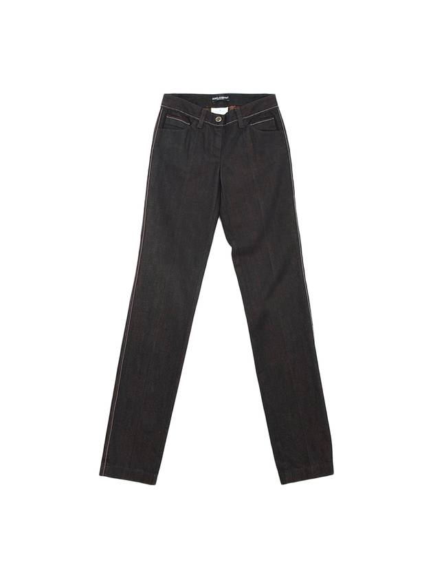 Women Gold Big Plate Jeans Black - DOLCE&GABBANA - BALAAN 1