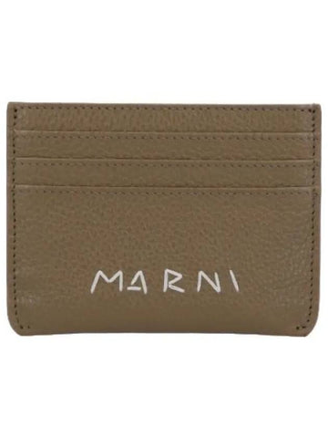 Logo Card Holder Creta Wallet - MARNI - BALAAN 1