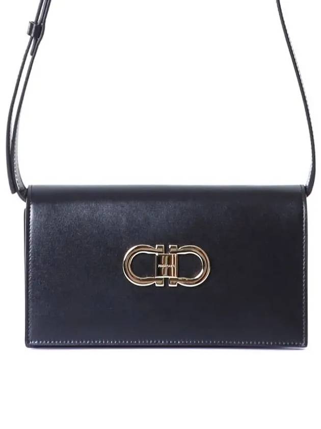 Double Gancini Mini Bag Black - SALVATORE FERRAGAMO - BALAAN 3