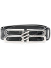 silver BB signature monogram canvas belt black - BALENCIAGA - BALAAN.