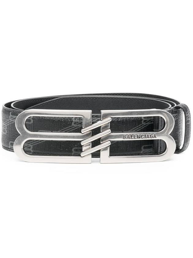 silver BB signature monogram canvas belt black - BALENCIAGA - BALAAN.