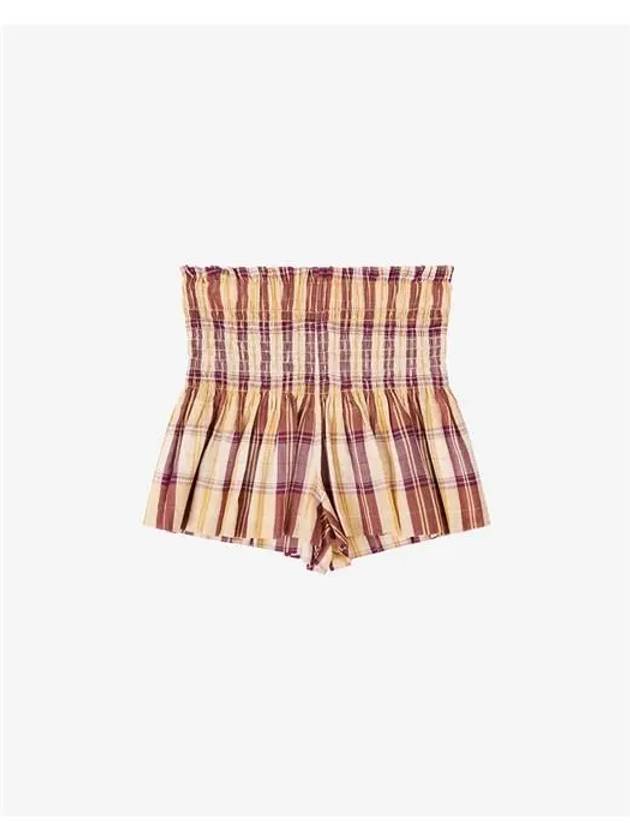 Ruffle Check Shorts Yellow - ISABEL MARANT - BALAAN.