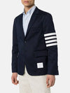 4 Bar Armband Cotton Blazer Jacket Navy - THOM BROWNE - BALAAN 3