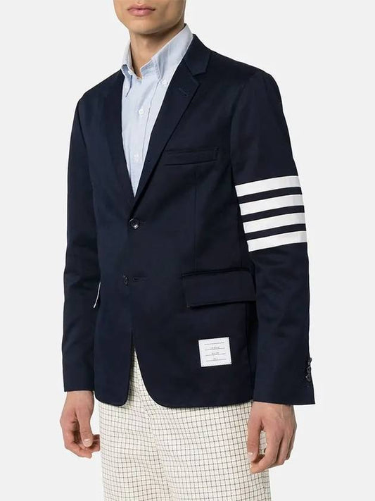 4 Bar Armband Cotton Blazer Jacket Navy - THOM BROWNE - BALAAN 2