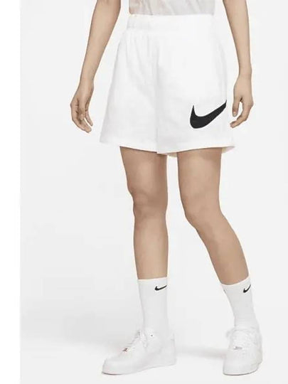 Women's Sportswear Essentials High Rise Woven Shorts White - NIKE - BALAAN 2