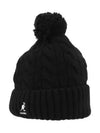 K4460SM BLACK cable knit pom beanie - KANGOL - BALAAN 2