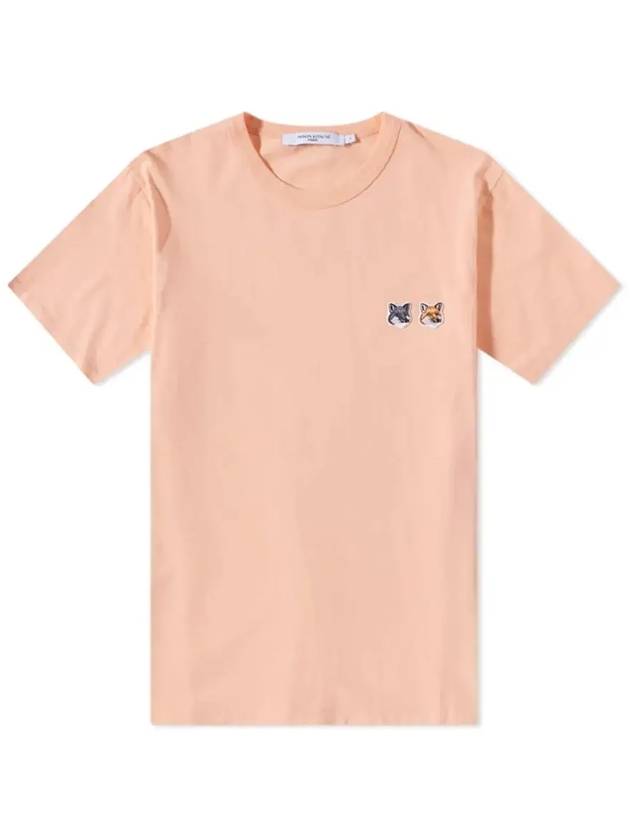 Double Fox Head Patch Classic T-Shirt Orange - MAISON KITSUNE - BALAAN 3