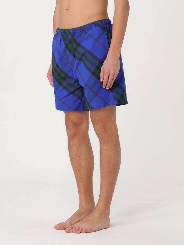 Check Twill Swim Shorts Blue - BURBERRY - BALAAN 4