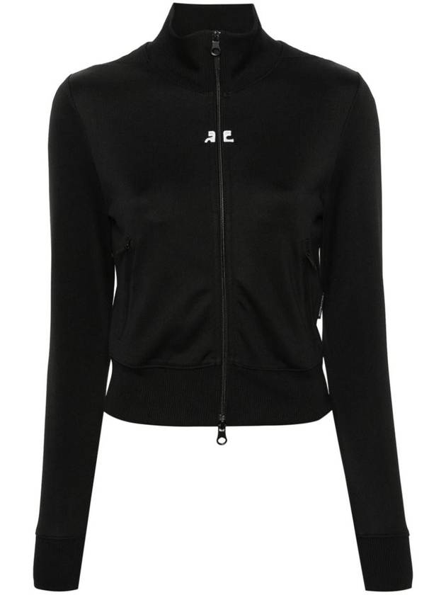 High-neck logo zip-up jacket black - COURREGES - BALAAN 2