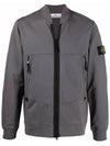 Wappen Patch Zip-up Bomber Jacket Grey - STONE ISLAND - BALAAN 1