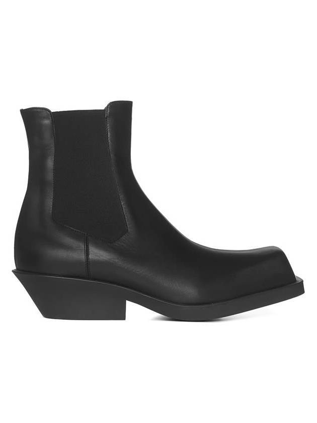 Square Toe Leather Chelsea Boots Black - MARNI - BALAAN 1