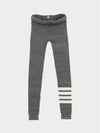 Women's Wool Cashmere Rib 4 Bar Leggings Grey - THOM BROWNE - BALAAN 2