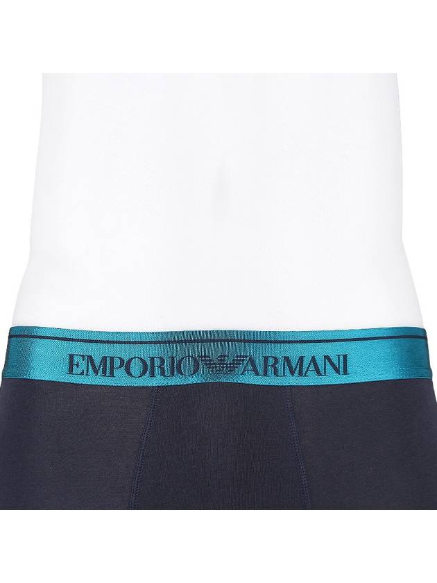 Men's Shiny Logo Stretch Briefs Blue Black - EMPORIO ARMANI - 6