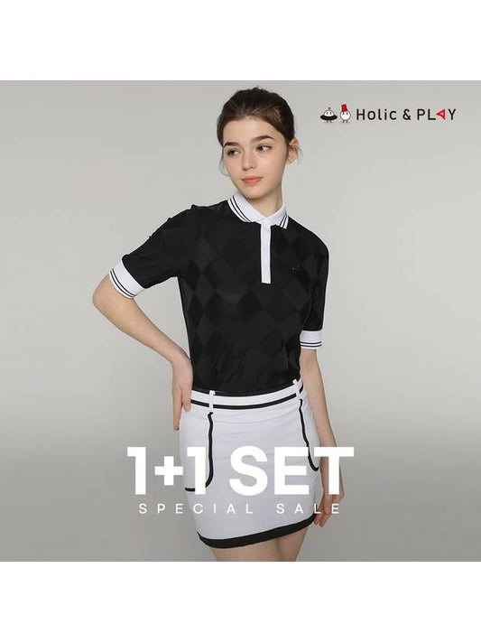 SET Women s Jacquard T shirt Yuveil Culottes - HOLIC&PLAY - BALAAN 1